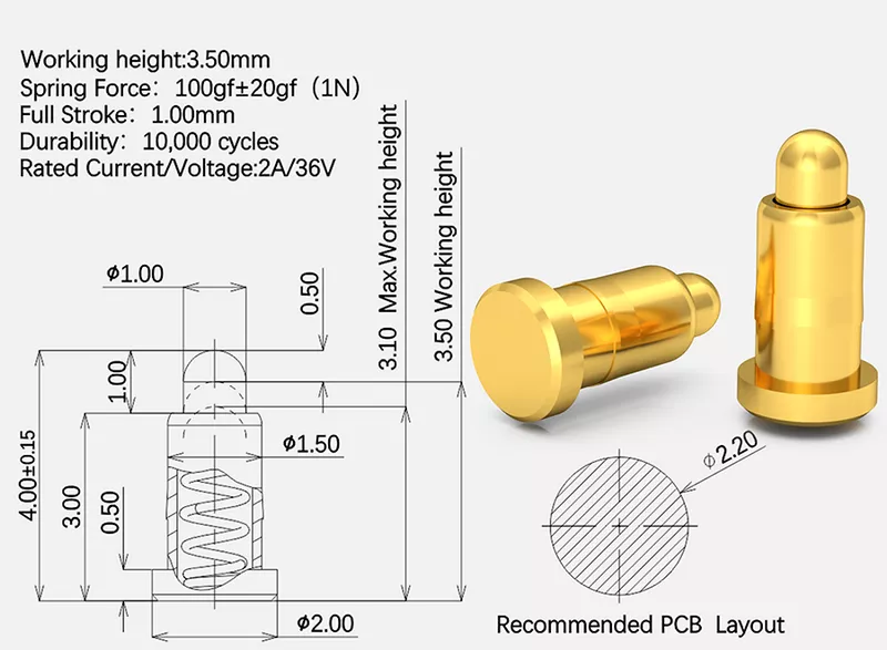 Flat bottom SMD/SMT Pogo Pin standard product01