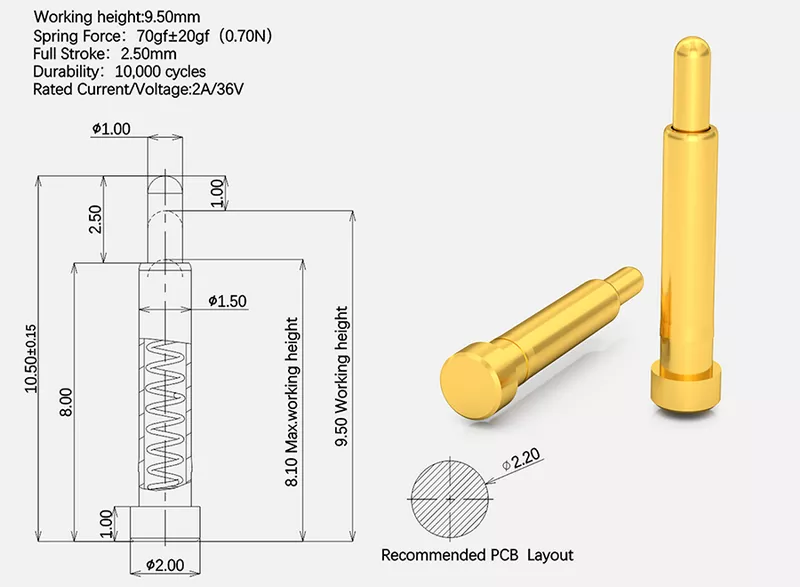 Flat bottom SMD/SMT Pogo Pin standard product05