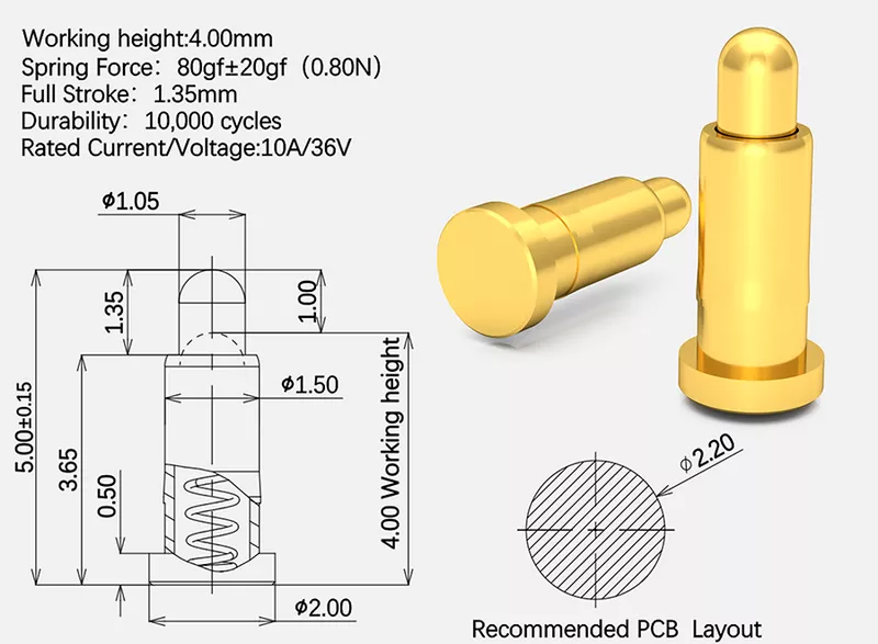 Flat bottom SMD/SMT Pogo Pin standard product06