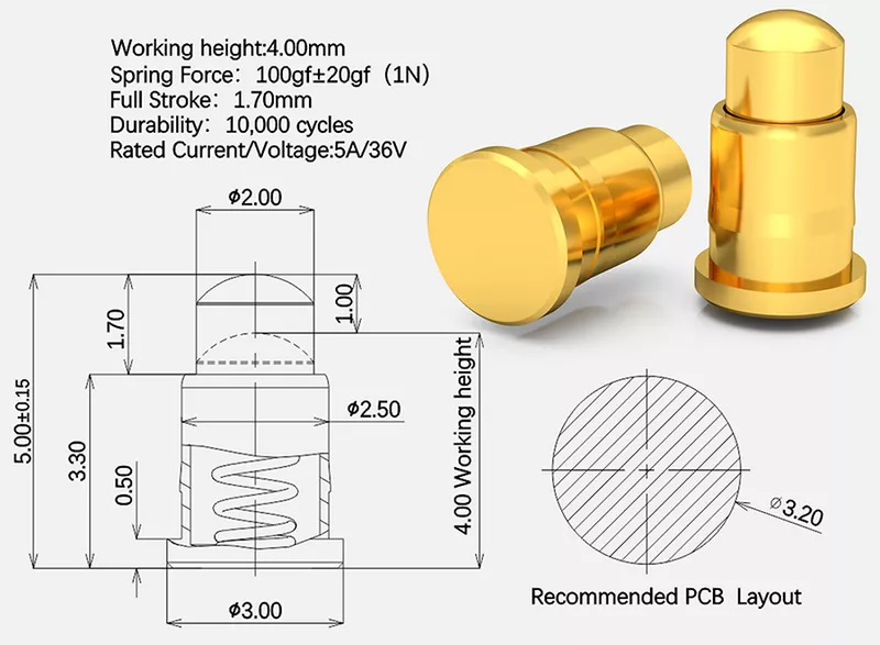 Flat bottom SMD/SMT Pogo Pin standard product07