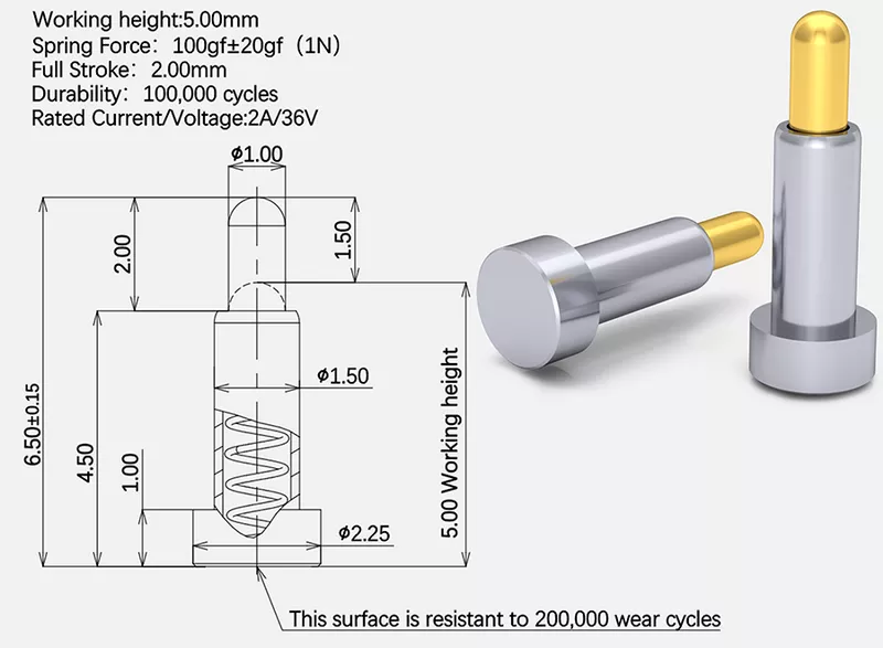 Flat bottom SMD/SMT Pogo Pin standard product09