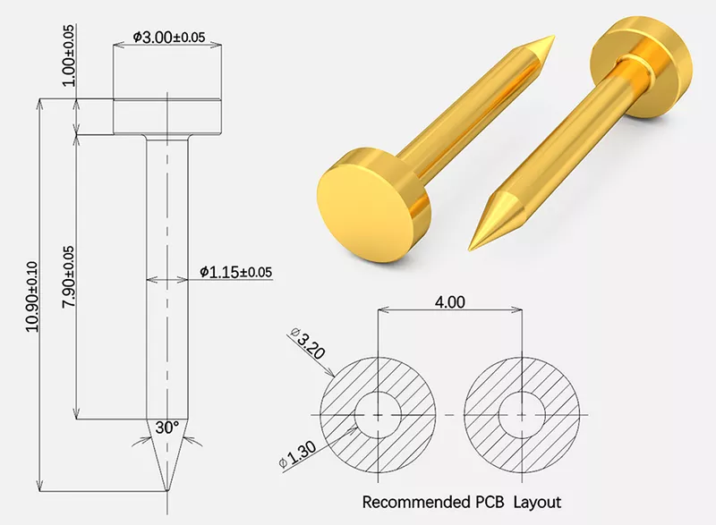 Platinum plated Dip flat type-Pads