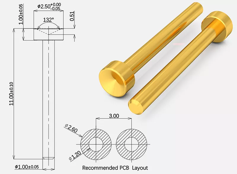 Gold-plated Dip dimple Pads