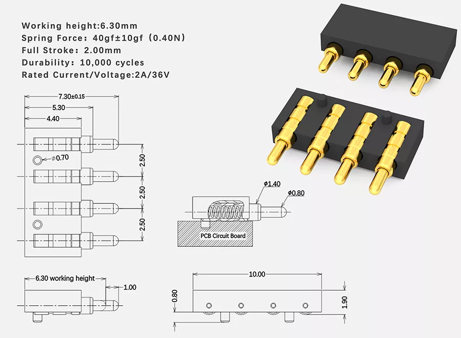 Side Contact SMD Pogo Pin Connector 01