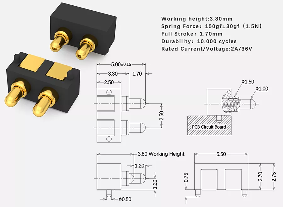 Side Contact SMD Pogo Pin Connector 02