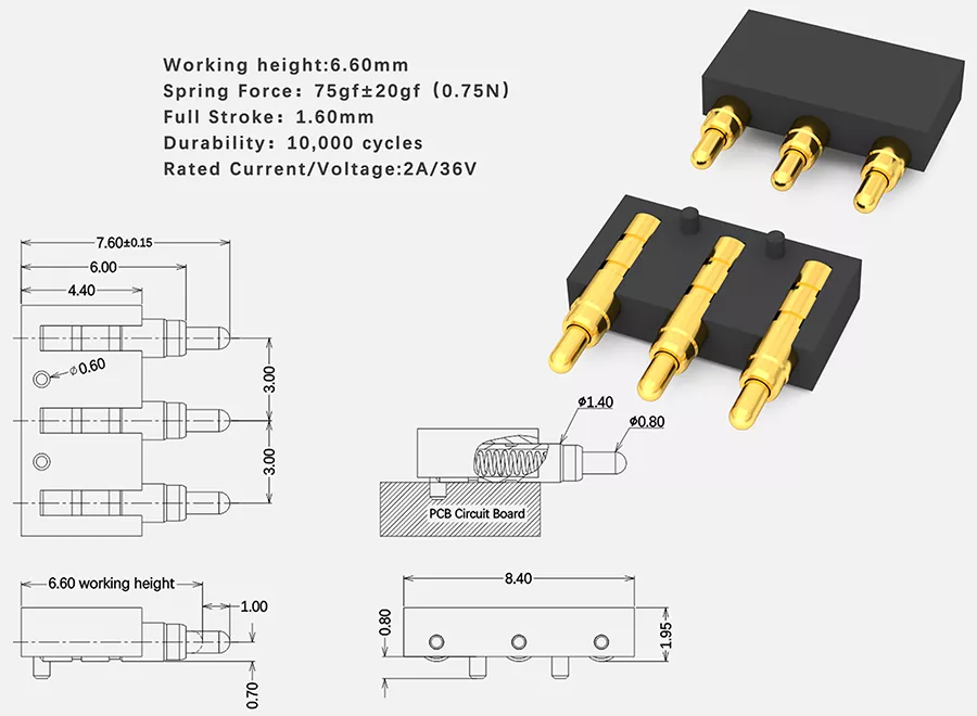 Side Contact SMD Pogo Pin Connector 03